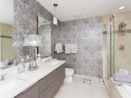 The Master bath is impressive, with double sinks